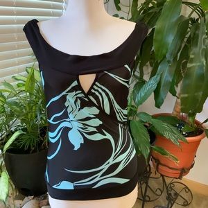 French Kiss off shoulder pee-a-boo blouse size Large